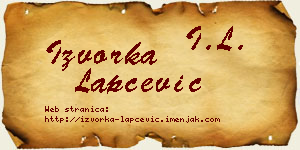 Izvorka Lapčević vizit kartica